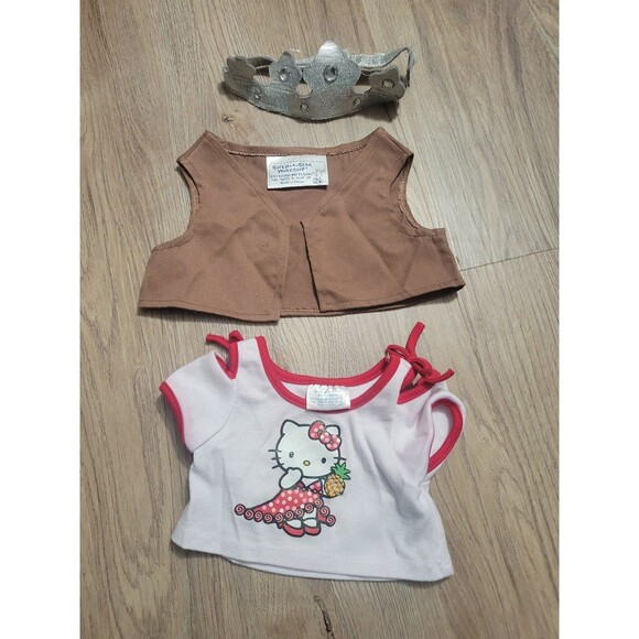 Build a bear Brown Bear with Grandma Knit Pink Shawl poncho Shoes extra clothes - Picture 5 of 5